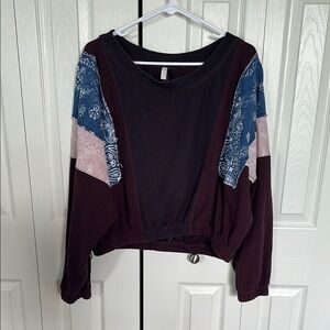 FP Movement Bandana Patchwork Crop Sweatshirt